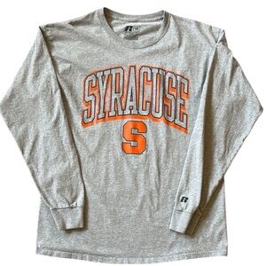 Russell Athletic Syracuse University T-Shirt Long Sleeve Gray/Orange Otto Large